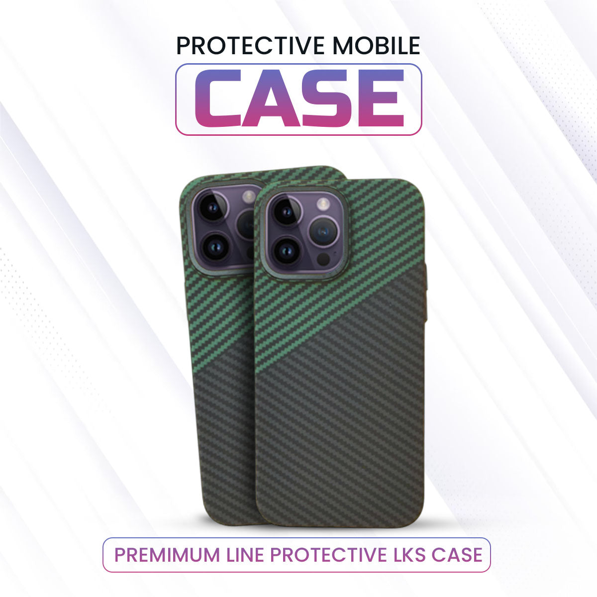 iPhone Carbon Cover - Green & Black iPhone 12