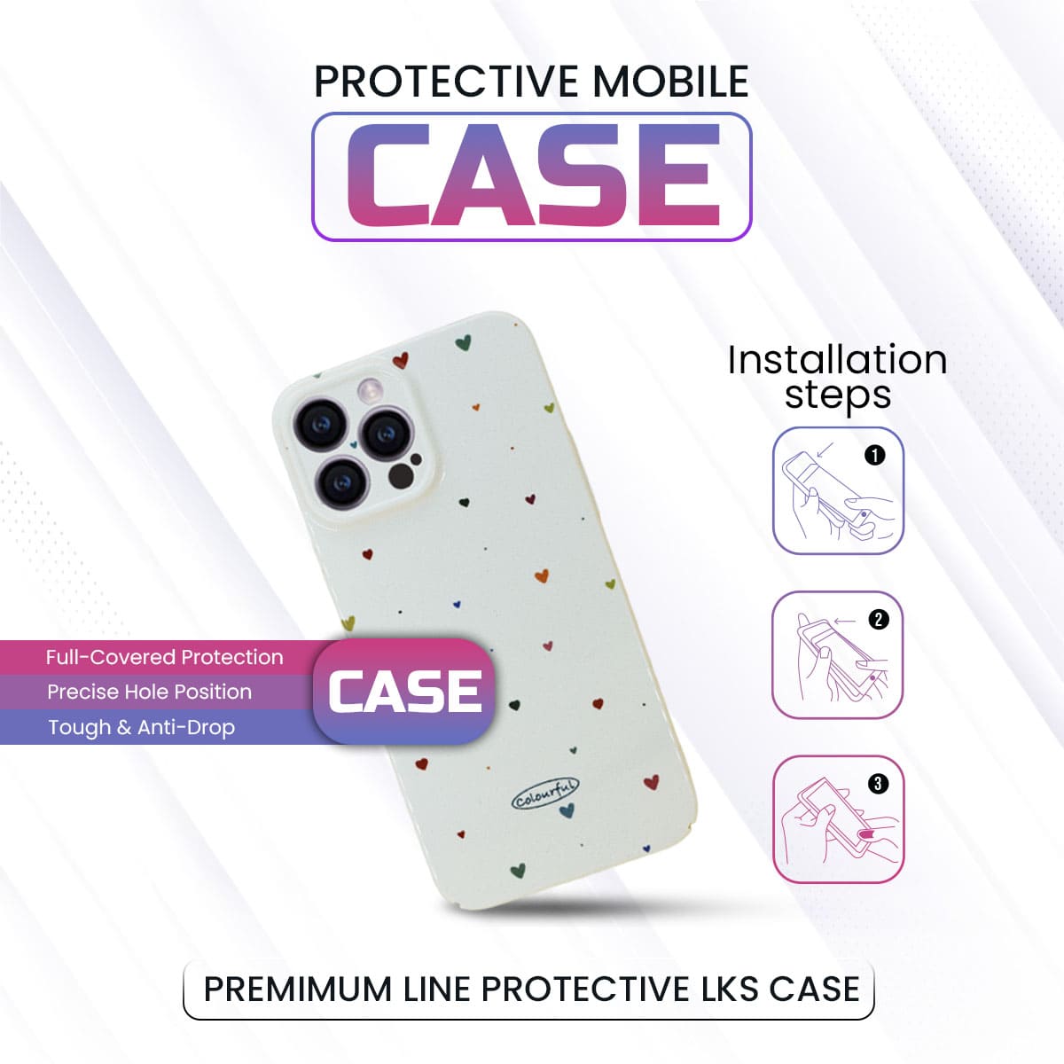 iPhone Mini Heart Printed Case