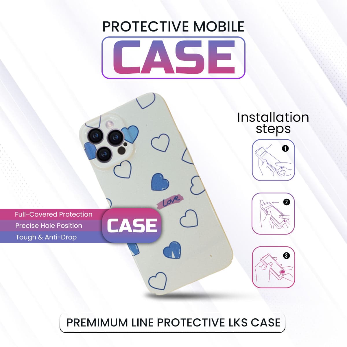 iPhone Heart Style Printed Case