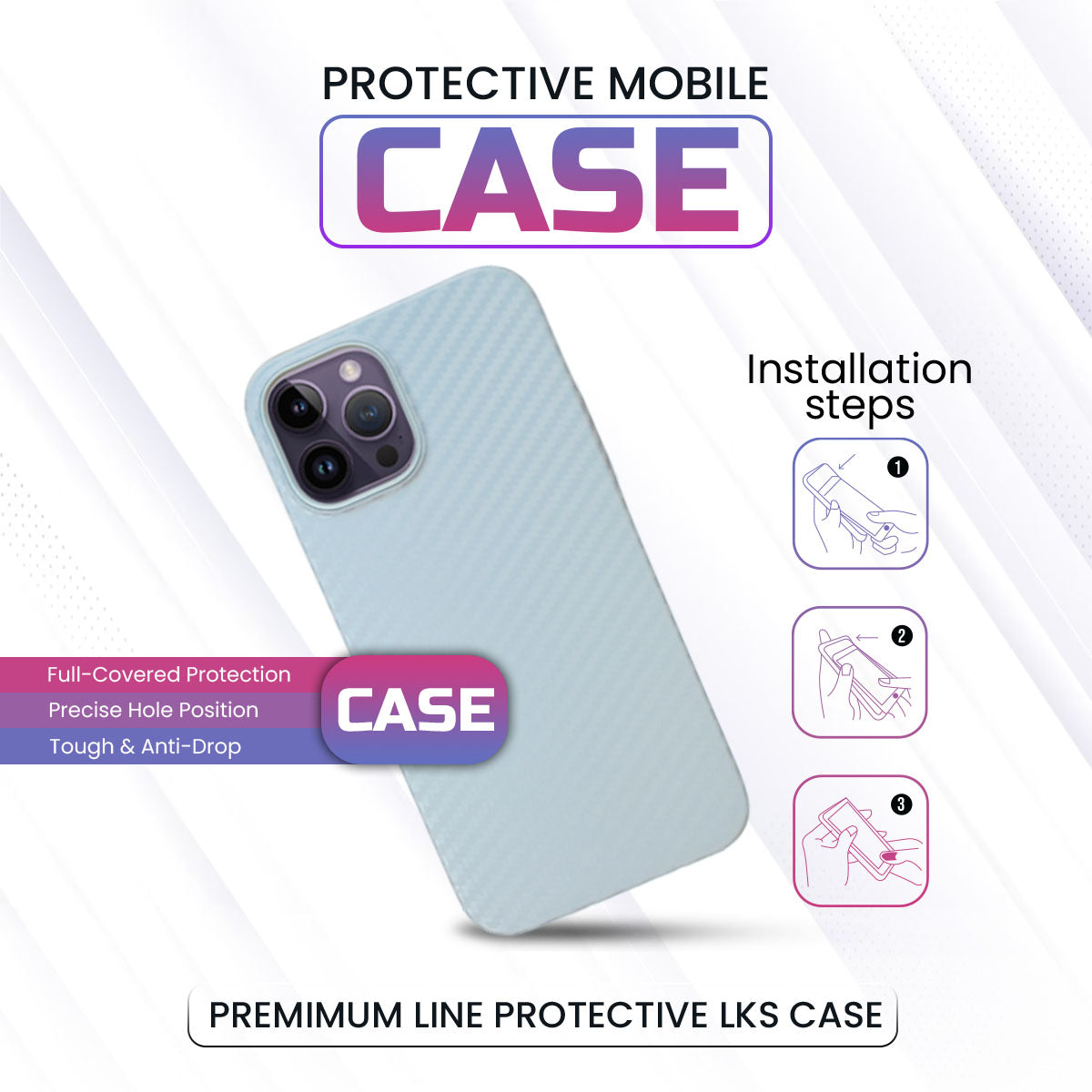 iPhone Carbon Cover - Sky Blue iPhone 12