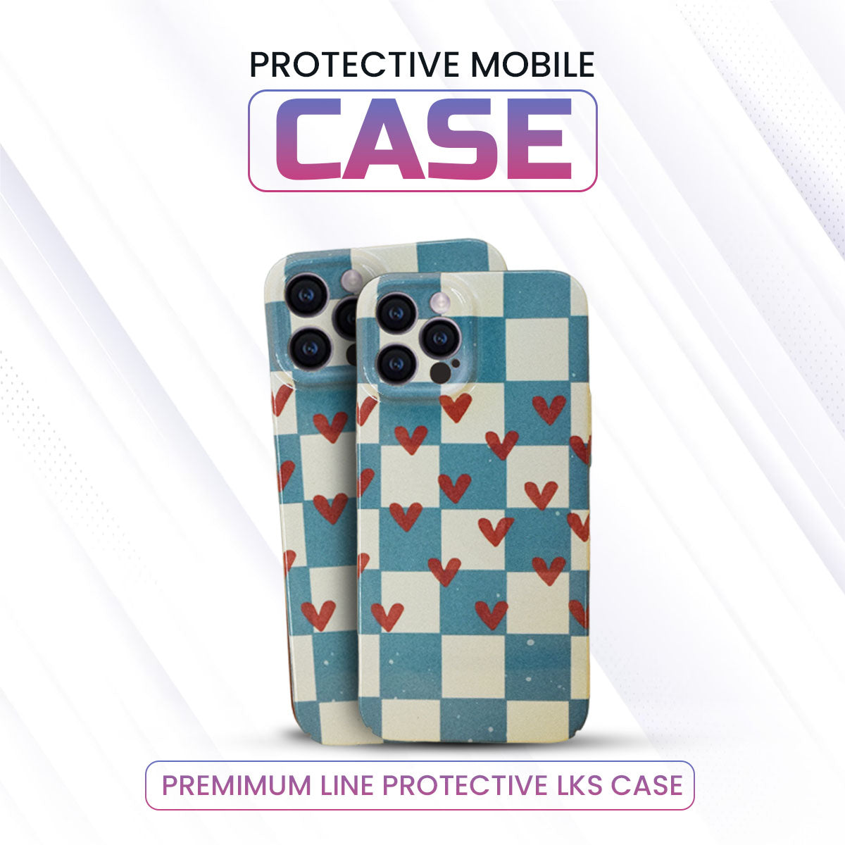 iPhone Mini Red Hearts Printed Case