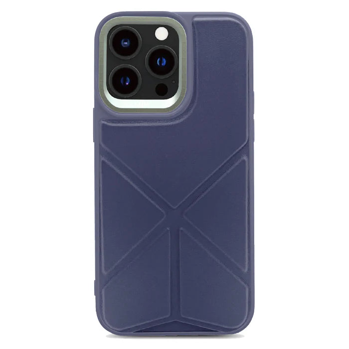 Origami Leather Back Case - Purple