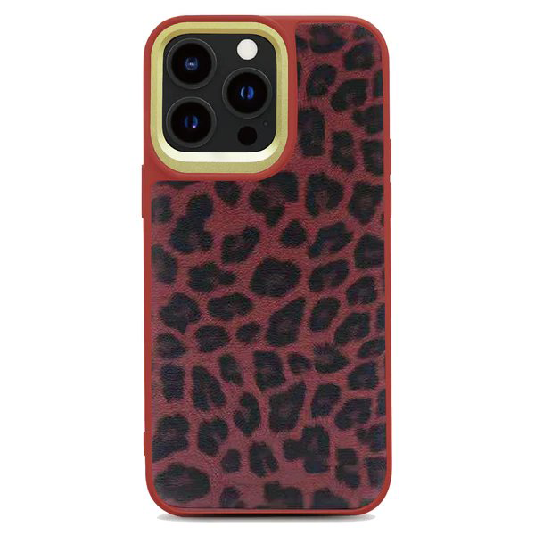Leopard Pattern Back Case - Red