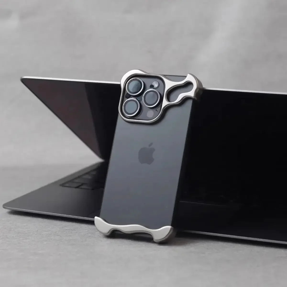 Aluminum Alloy Bumper Phone Case - Gray iPhone 15 Pro Max