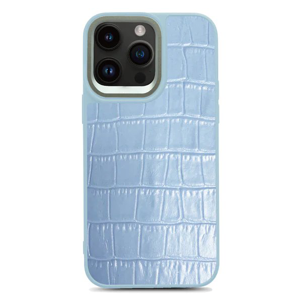 Croco Pattern Back Case - Sierra blue