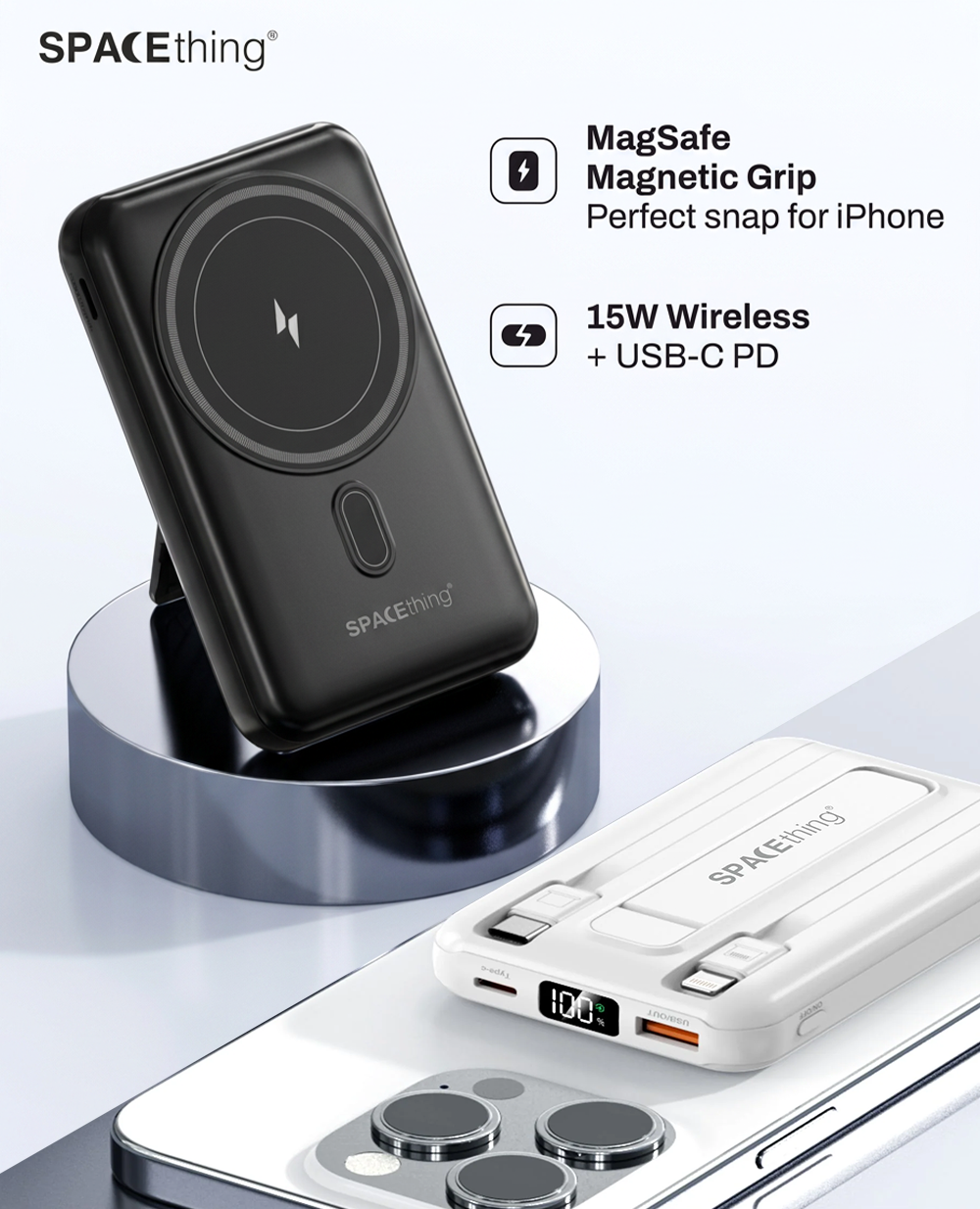 Spacething Vista MagSafe Power Bank 10000mAh - Black