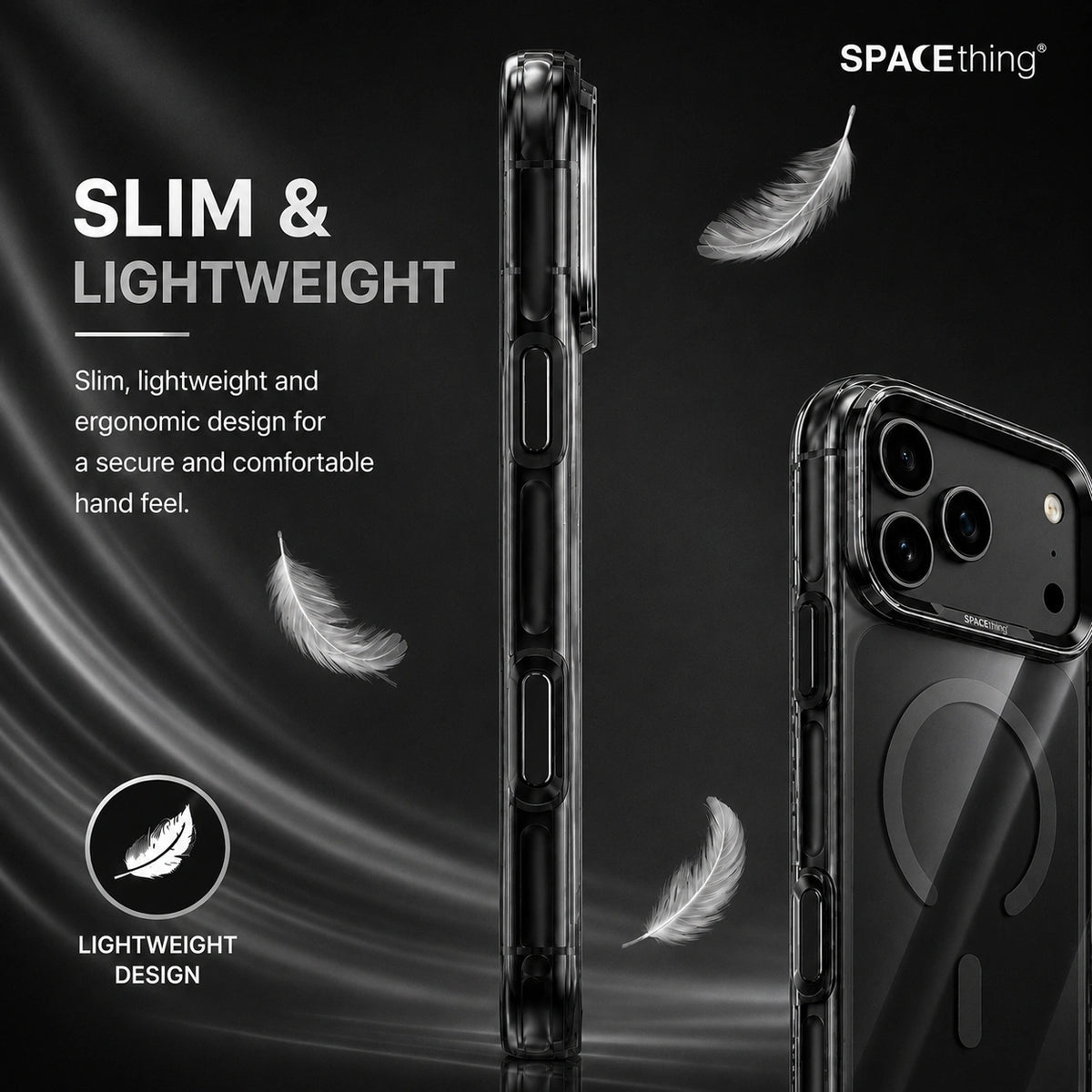 Spacething Armor MagSafe Case for iPhone 18 Pro Max - Black