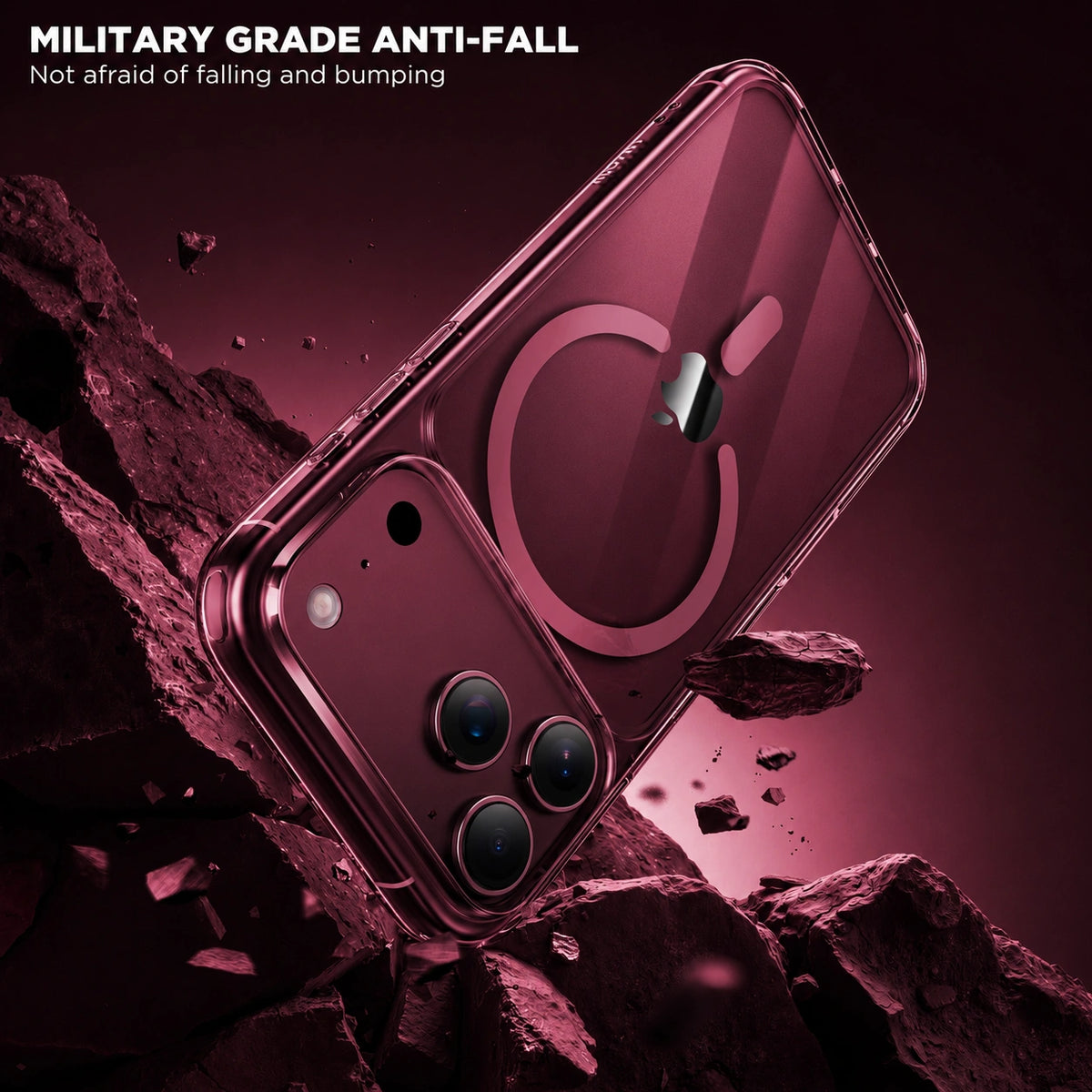 Spacething Minimal MagSafe Dark Cherry Case for iPhone 18 Pro Max - Burgundy