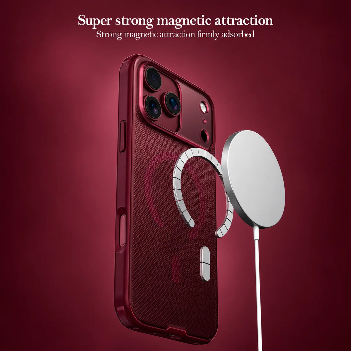 Spacething Snapmag MagSafe Case for iPhone 18 Pro - Burgundy