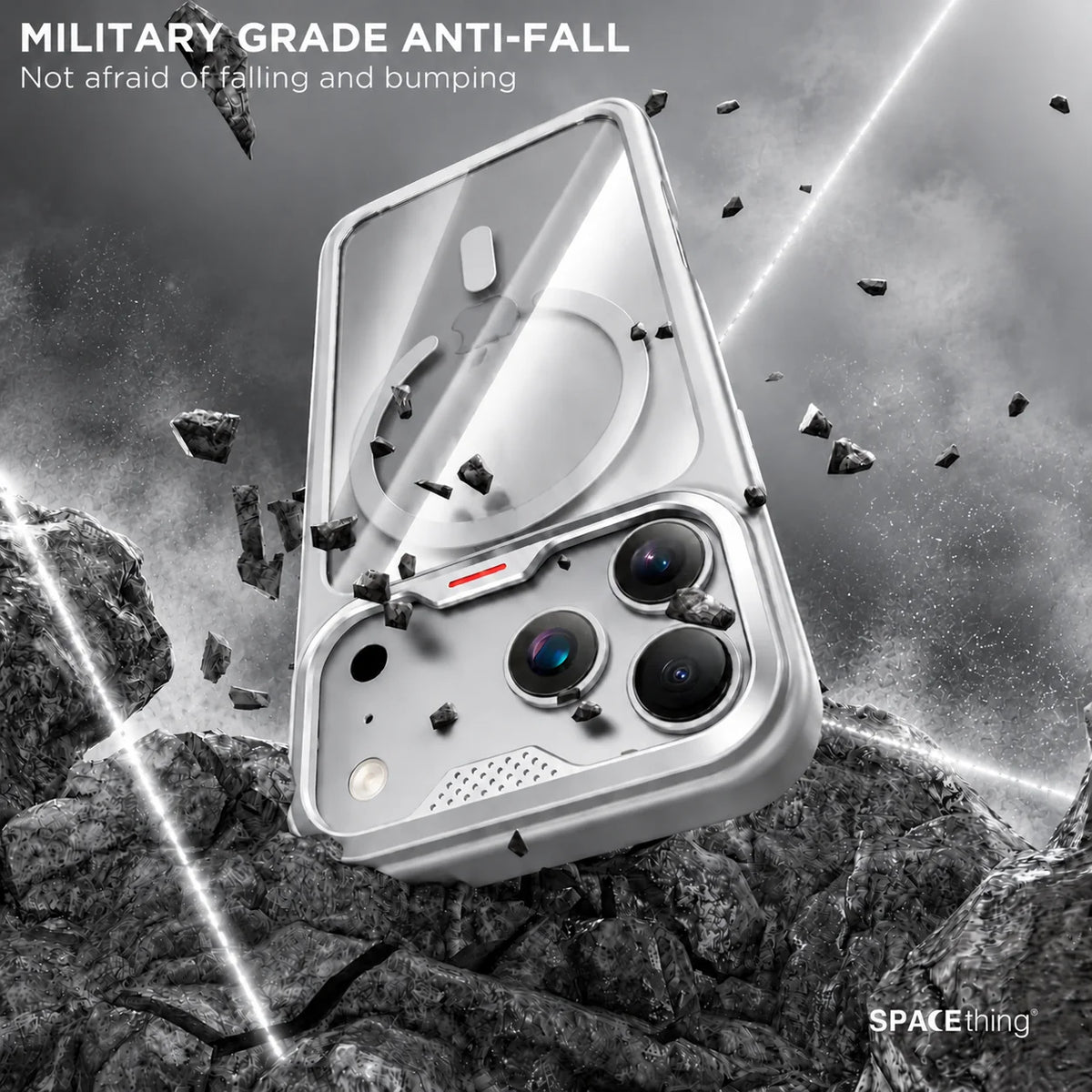 Spacething Titan Shield MagSafe Case for iPhone 18 Pro - Silver