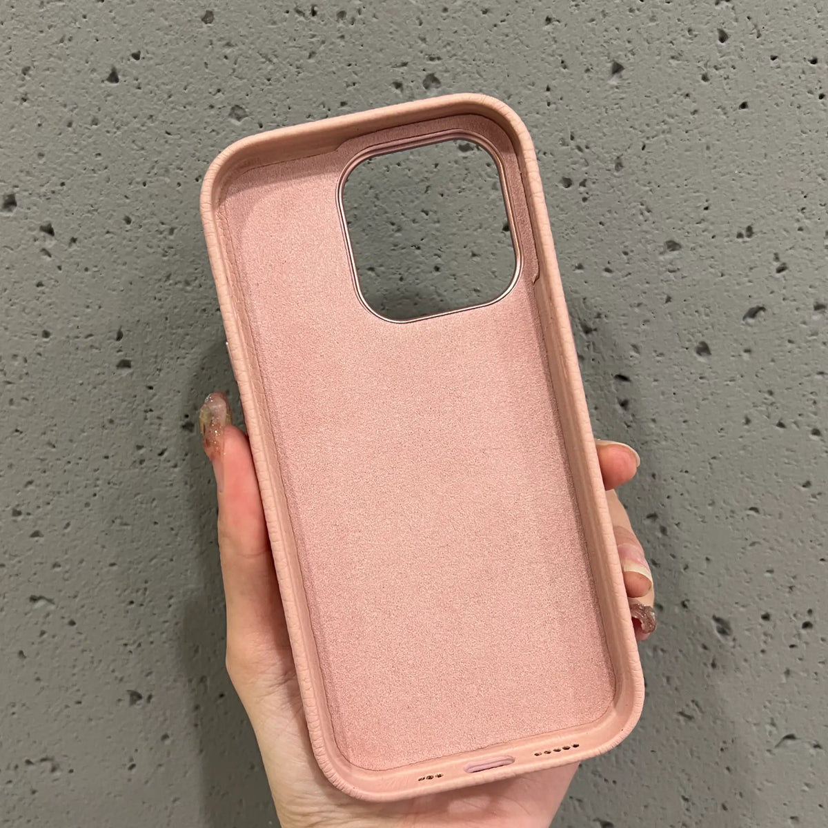 Pink Leather Case With Metal Ring