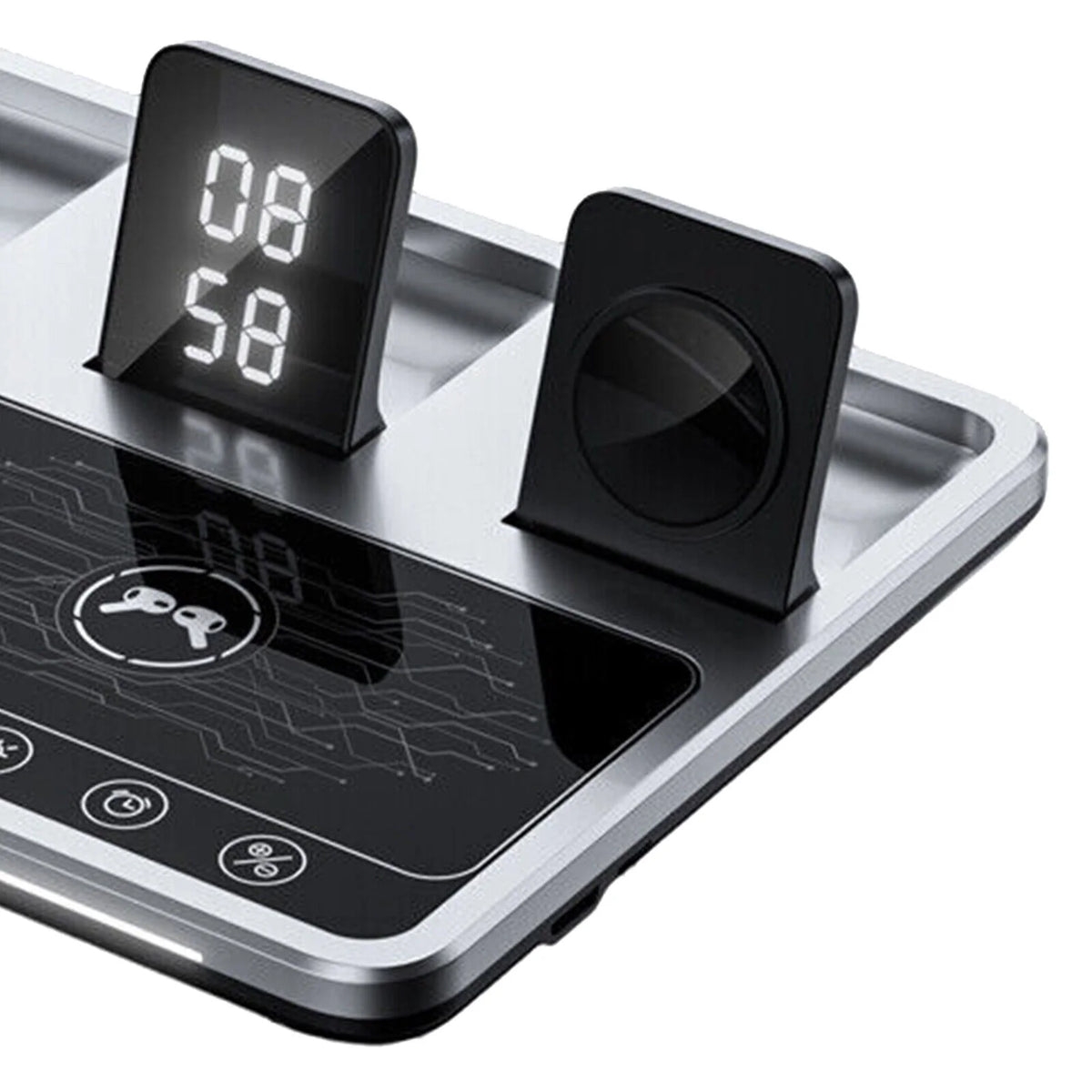 4-in-1 Wireless Charging Station with Touch Buttons