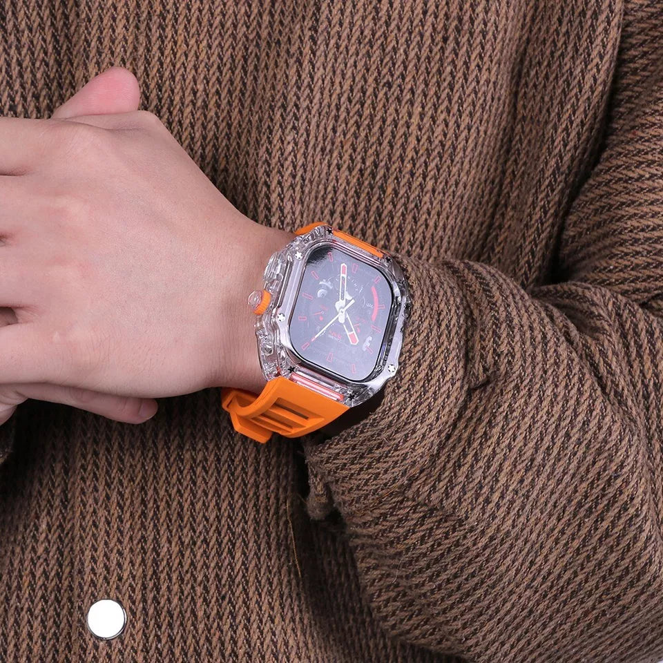 Luxury Richard Transparent Case - Orange 45 MM