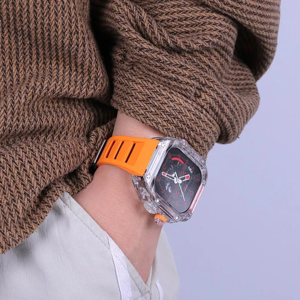 Luxury Richard Transparent Case - Orange 45 MM