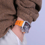 Luxury Richard Transparent Case - Orange 45 MM