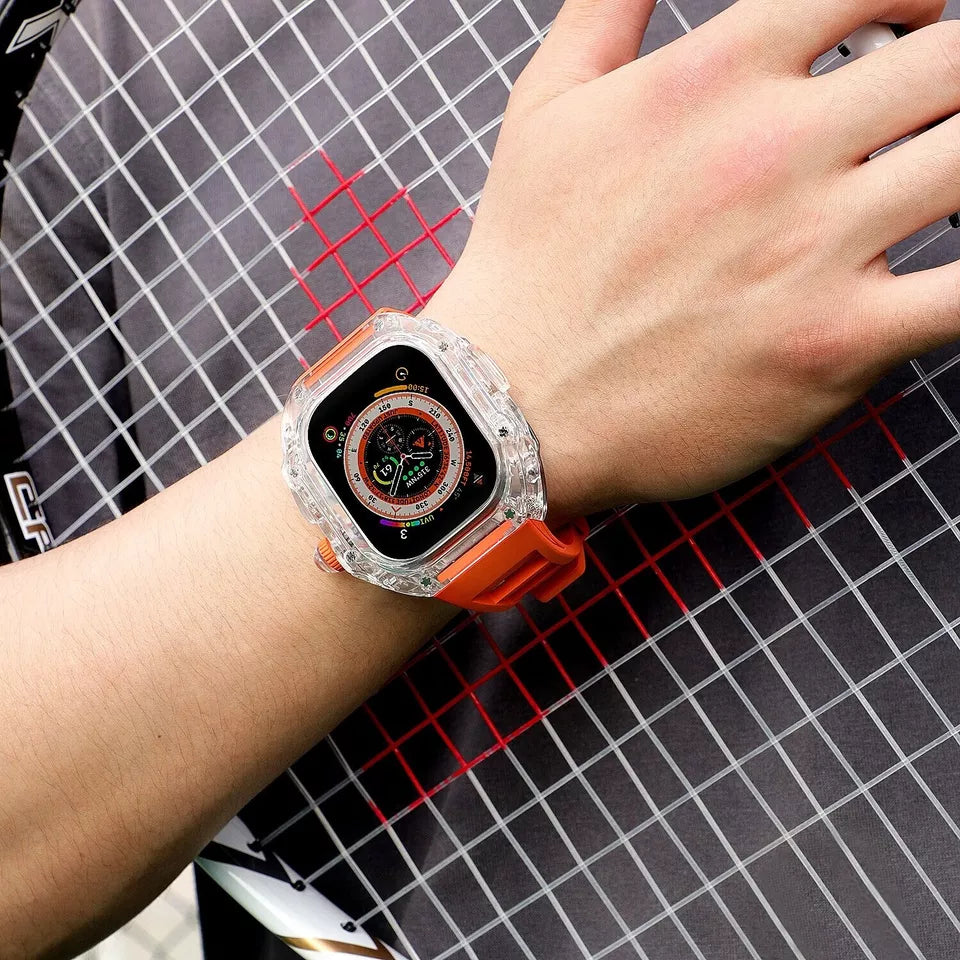Luxury Richard Transparent Case - White 45 MM