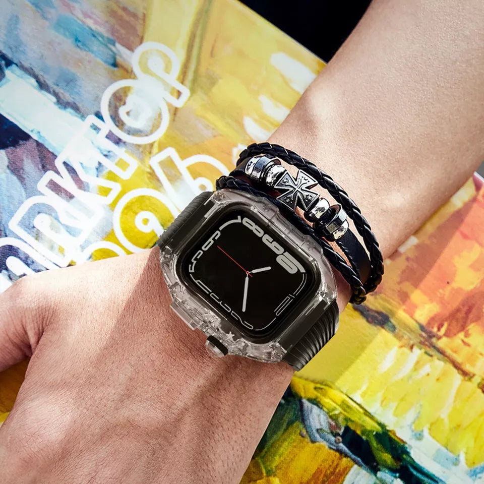 Luxury Richard Transparent Case - White 45 MM