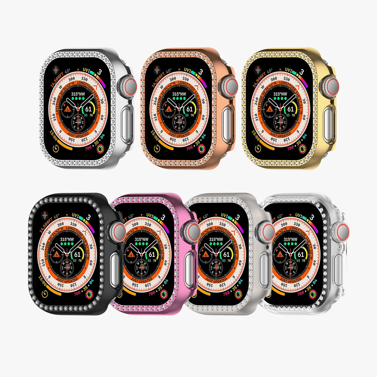 Apple Watch Diamond Plated Protective Hard Case - Silver 40 MM