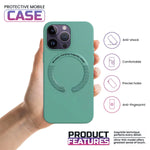 iPhone Leather Magsafe Case - Lake Green iPhone 15 Pro