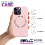 iPhone Leather Magsafe Case - Chalk Pink iPhone 15 Pro Max