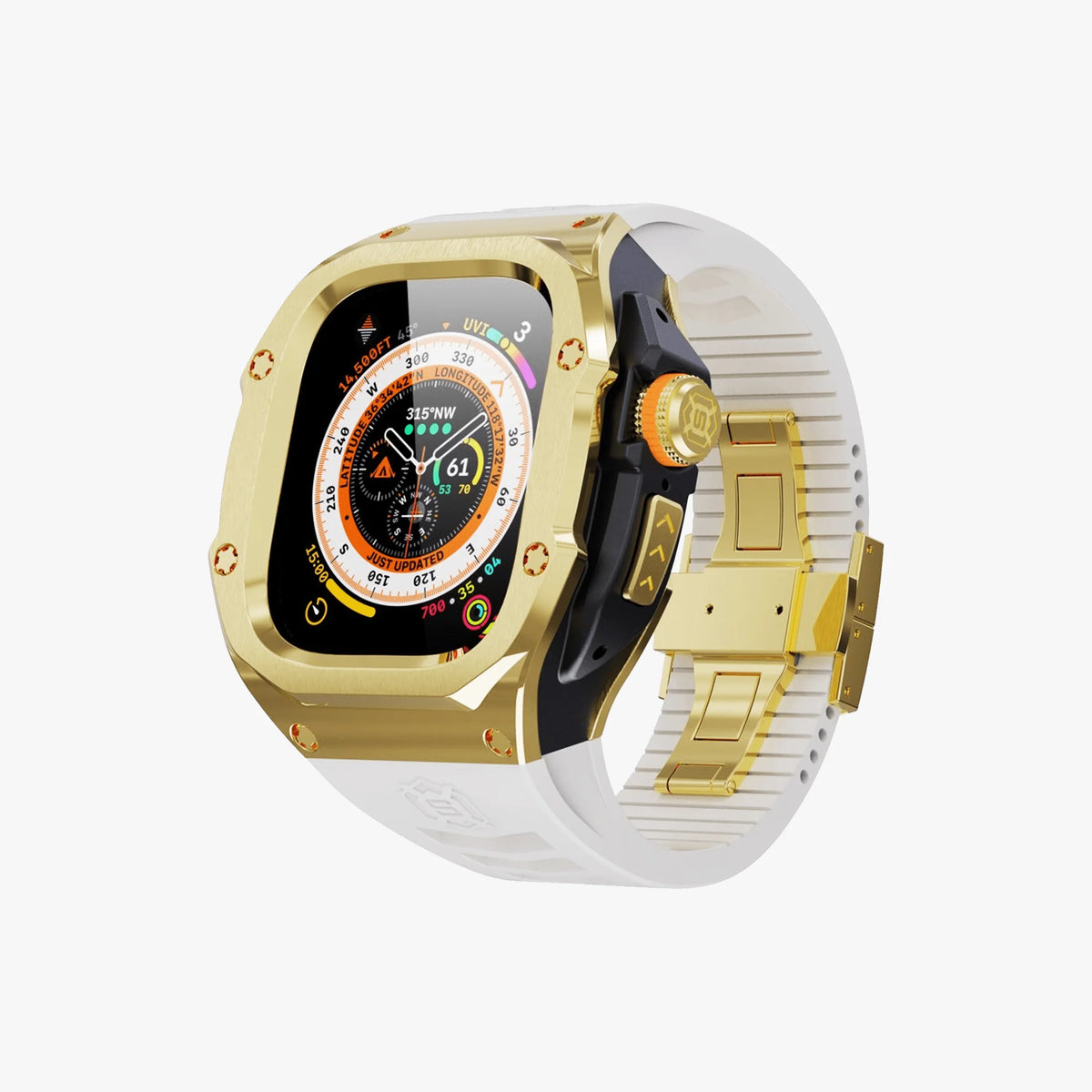 49mm luxury Armor Stainless Steel - Golden White