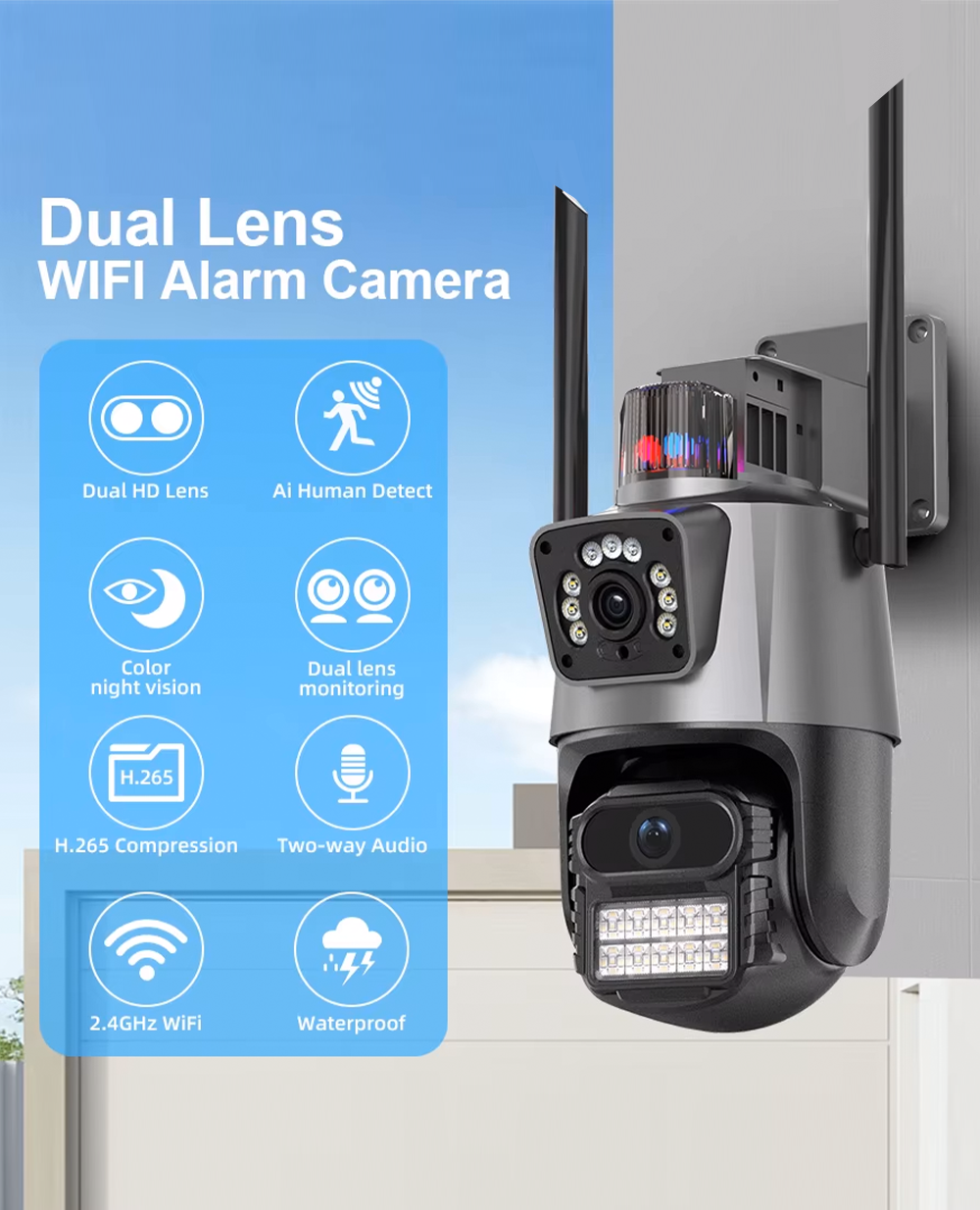 360° Wifi Smart Dual Lens CCTV