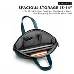 Spacething Helios Leather Laptop Bag With Free Tech Organiser Pouch | 13-14" Inches - Grey