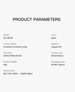 Universal Travel Adapter UK/US/EU/AU 150+ Countries