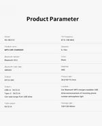 Smart Car Charger Bluetooth MP3 + 2 Port Charging with Light