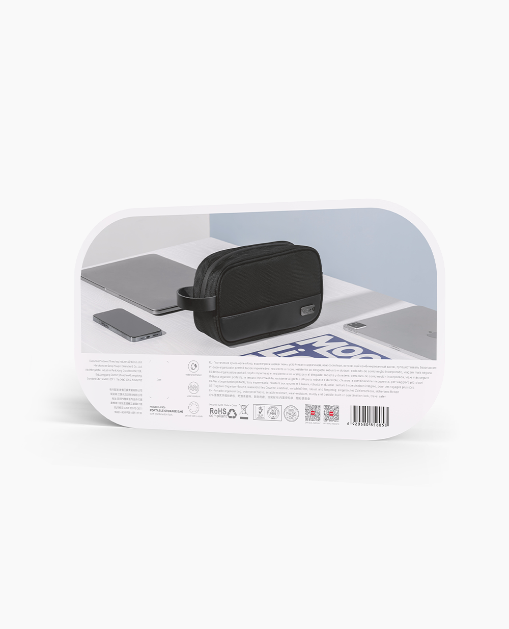 Black Vault Tech Kit Organiser Bag with lock