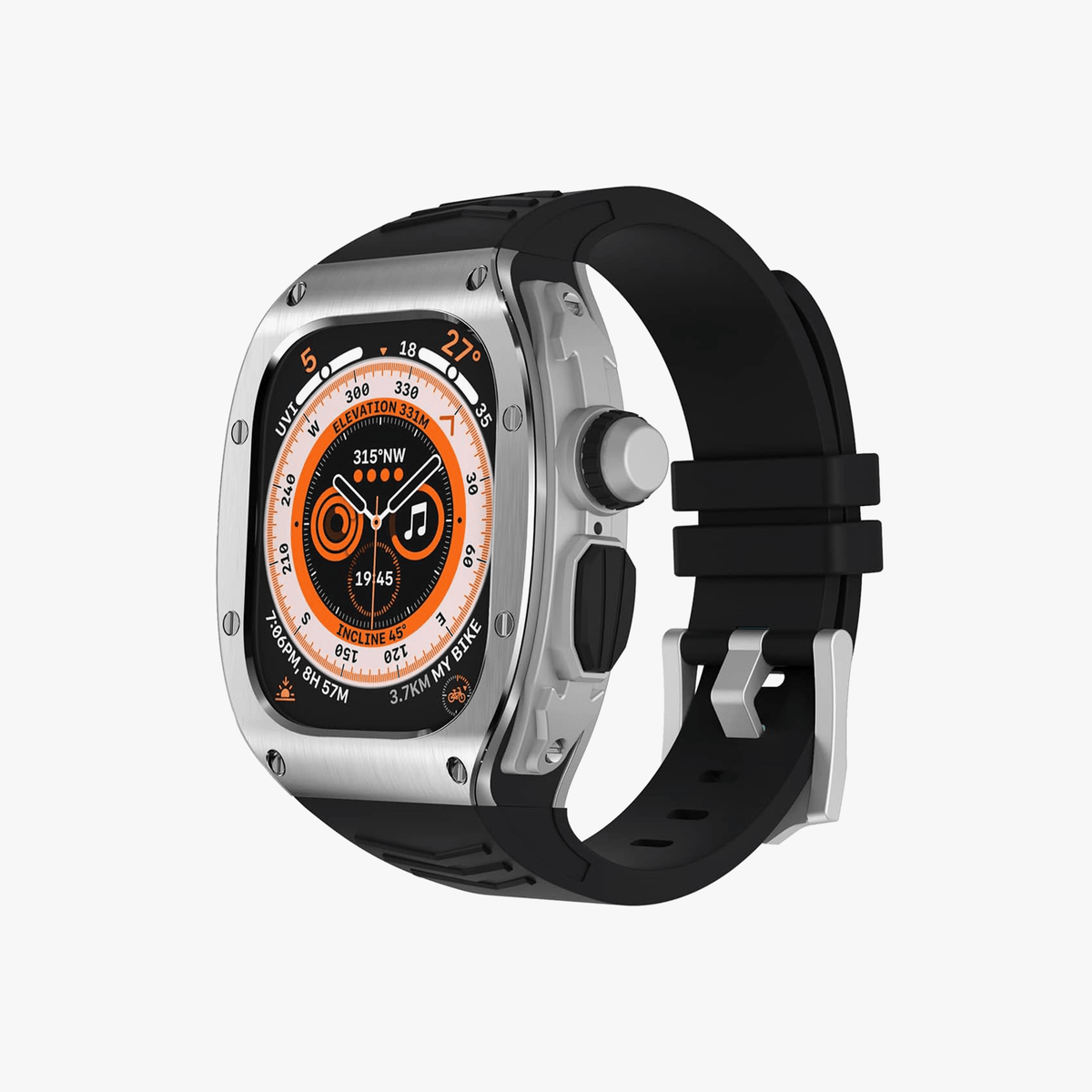 49MM Sport Edition Luxury Metal Case - Silver & Black