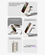 4-In-1Foldable Qi2-Certified Magsafe-Compatible Wireless Charger