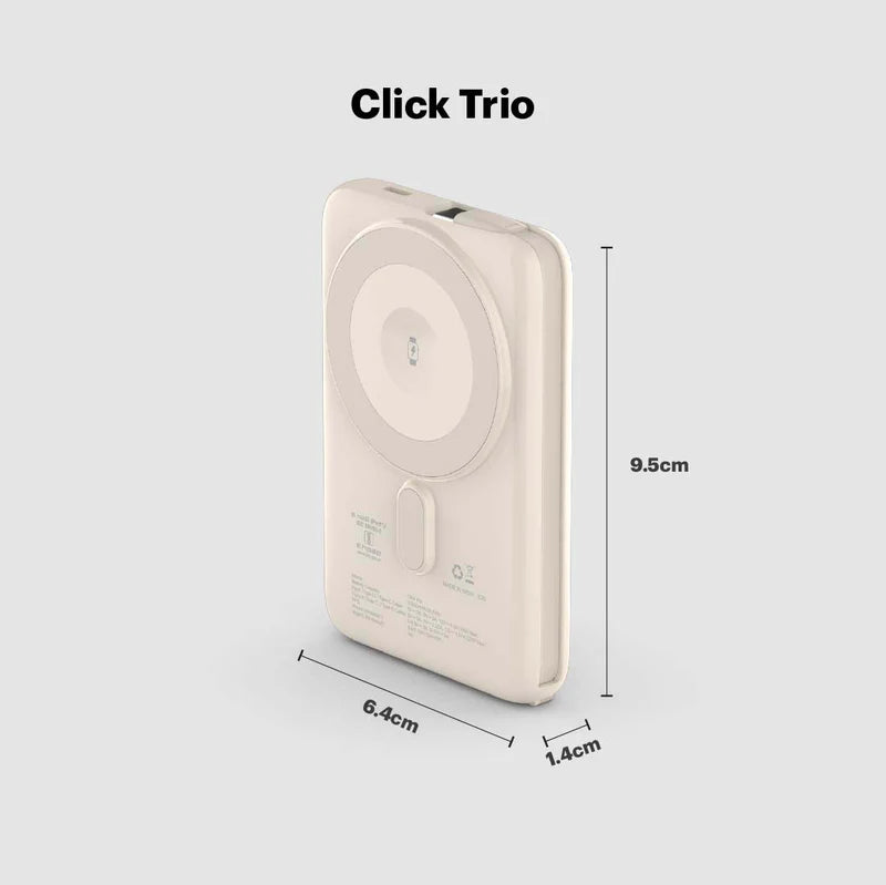 Click Trio 10000mAh Magnetic Wireless Powerbank with Apple Watch Charging