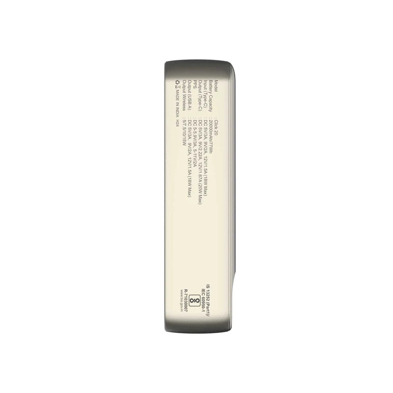 Click 20000mAh Magnetic Wireless Powerbank with Natural Titanium