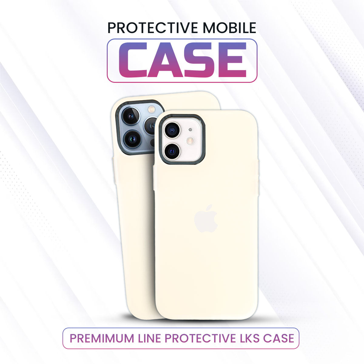 iPhone 12 Pro - Translucent Cover- White with Black Camera