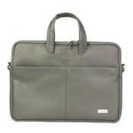 Spacething Helios Leather Laptop Bag With Free Tech Organiser Pouch | 13-14" Inches - Grey