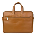 Spacething Helios Leather Laptop Bag With Free Tech Organiser Pouch | 13-14" Inches - Tan Brown