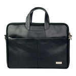 Spacething Helios Leather Laptop Bag With Free Tech Organiser Pouch | 15-16" Inches - Black