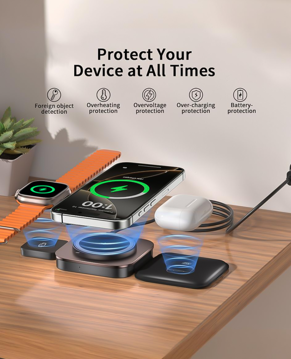 3-in-1 Foldable Magnetic with MagSafe Wireless Charger