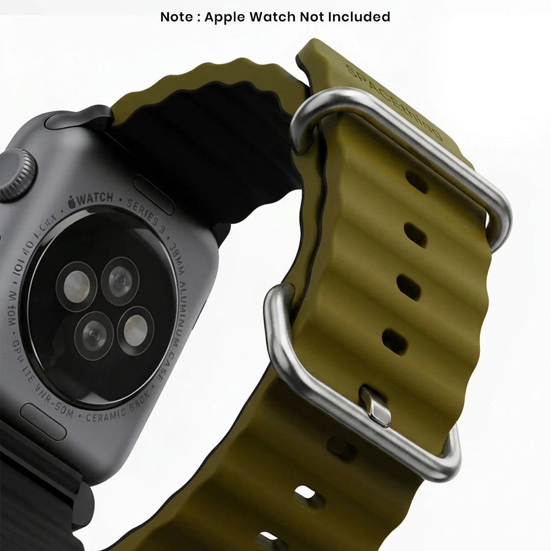 Spacething Ocean Apple Watch Band – 49mm / 45mm Size - Olive Black