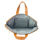 Spacething Helios Leather Laptop Bag With Free Tech Organiser Pouch | 13-14" Inches - Tan Brown