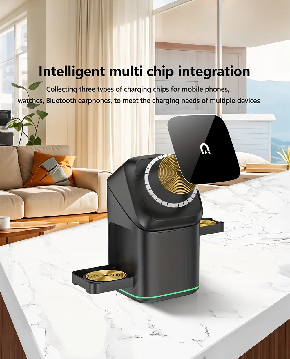 Auto Rotatable 3-in-1 Wireless Charging Station