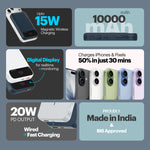 Click 10000mAh Slim Magnetic Wireless Powerbank (WHITE)