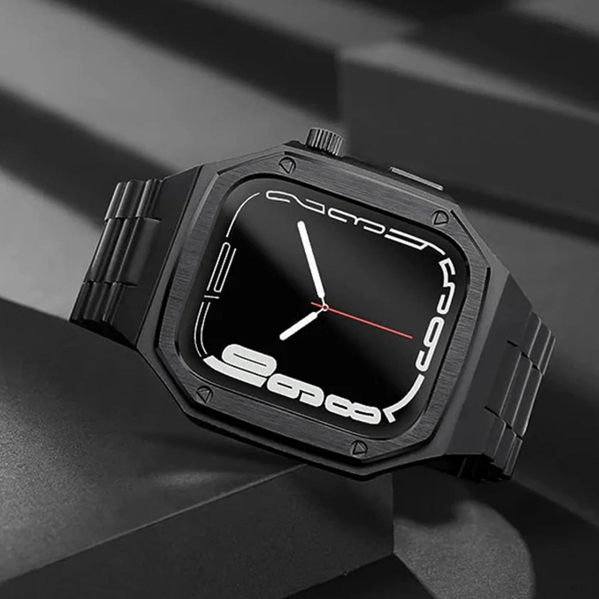 45MM Black Luxury Edition Case- Stainless Steel Strap