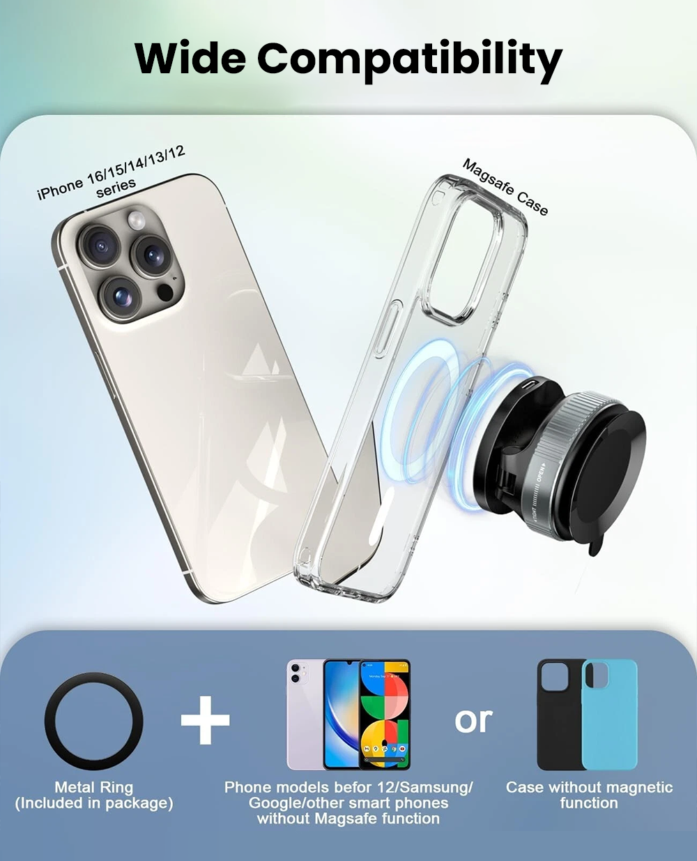 Vacuum Suction Magnetic Phone Mount 360°