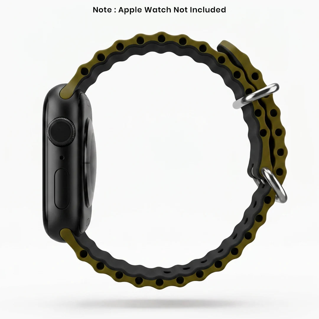 Spacething Ocean Apple Watch Band – 49mm / 45mm Size - Olive Black