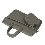 Spacething Helios Leather Laptop Bag With Free Tech Organiser Pouch | 13-14" Inches - Grey