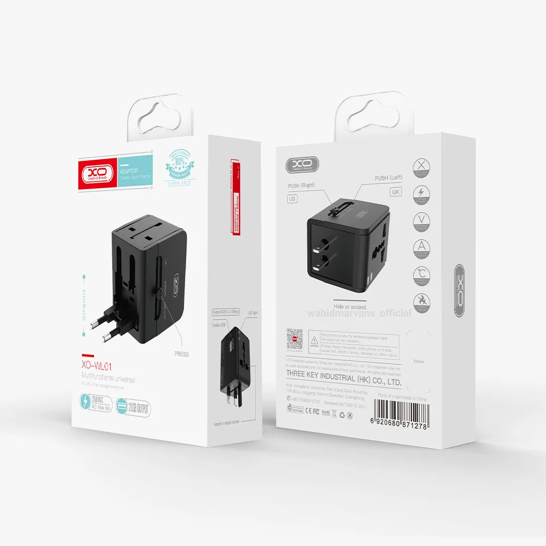 All in One Universal Travel Adapter ( Europe/UK/US/China/India )