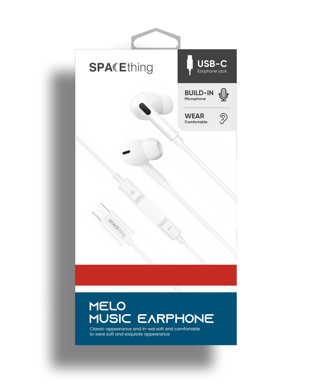 Spacething Melo Type-C Music Earphone - White