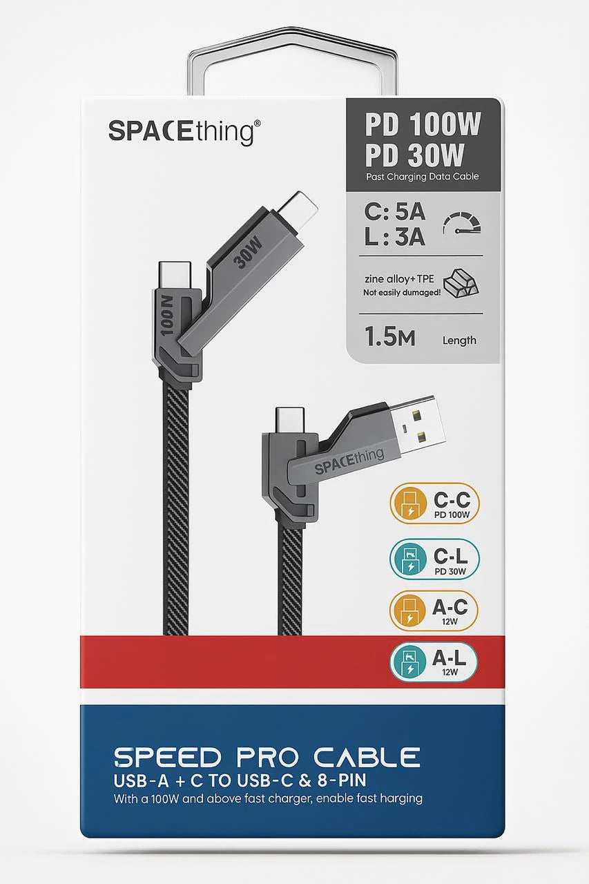 Spacething Speed Pro 4-in-1 Cable – 100W (1.5M)